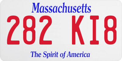 MA license plate 282KI8