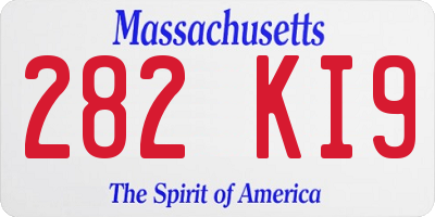 MA license plate 282KI9