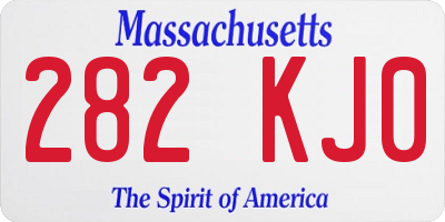 MA license plate 282KJ0