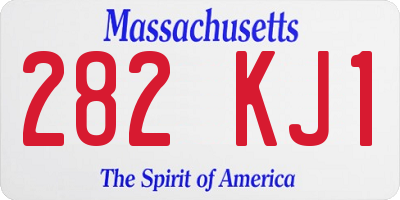 MA license plate 282KJ1