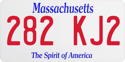 MA license plate 282KJ2