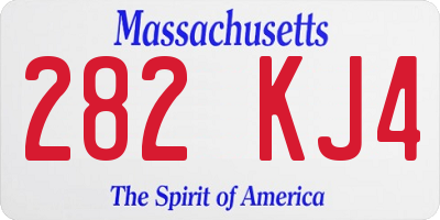 MA license plate 282KJ4