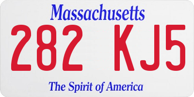MA license plate 282KJ5