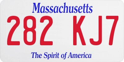 MA license plate 282KJ7