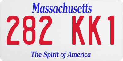 MA license plate 282KK1