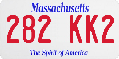 MA license plate 282KK2