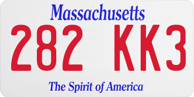 MA license plate 282KK3
