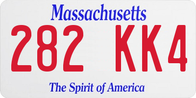 MA license plate 282KK4