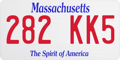 MA license plate 282KK5