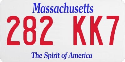 MA license plate 282KK7