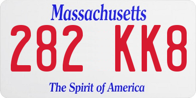 MA license plate 282KK8
