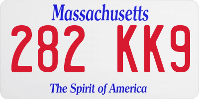 MA license plate 282KK9
