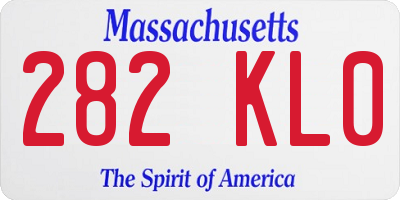 MA license plate 282KL0