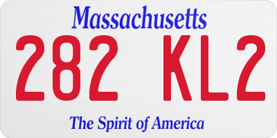MA license plate 282KL2