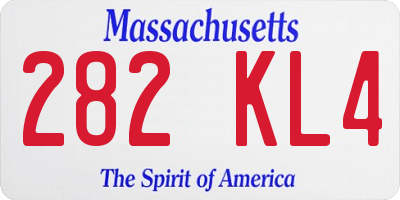 MA license plate 282KL4