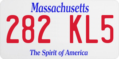 MA license plate 282KL5