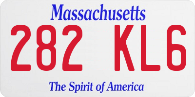 MA license plate 282KL6