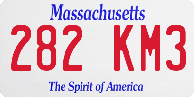 MA license plate 282KM3