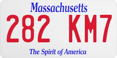 MA license plate 282KM7