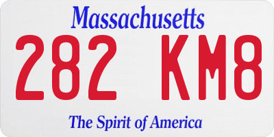 MA license plate 282KM8