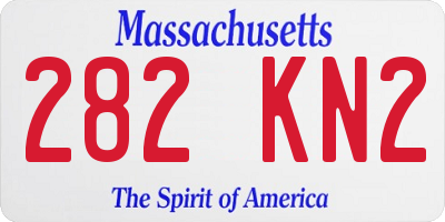 MA license plate 282KN2