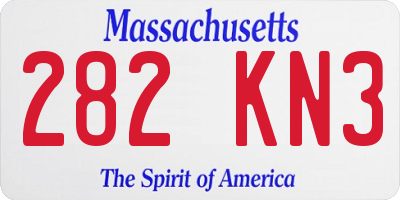 MA license plate 282KN3