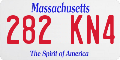 MA license plate 282KN4