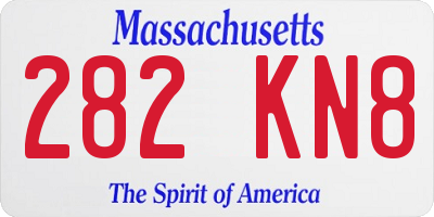 MA license plate 282KN8