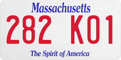 MA license plate 282KO1