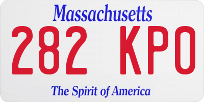 MA license plate 282KP0