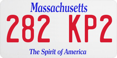 MA license plate 282KP2