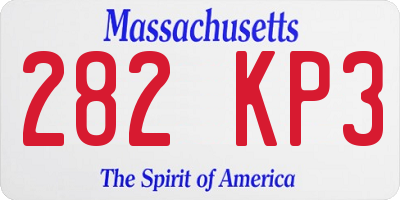 MA license plate 282KP3