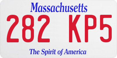 MA license plate 282KP5