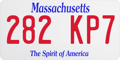 MA license plate 282KP7