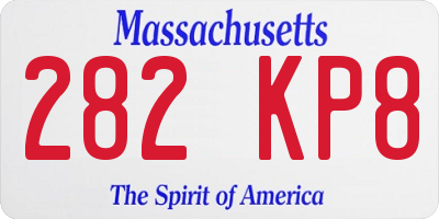MA license plate 282KP8