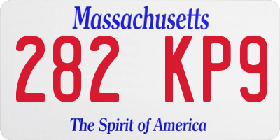 MA license plate 282KP9