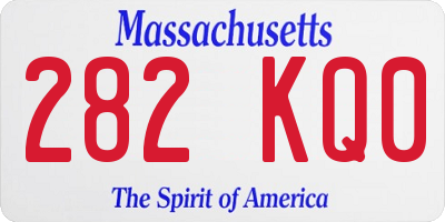 MA license plate 282KQ0