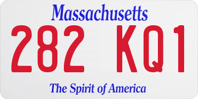 MA license plate 282KQ1