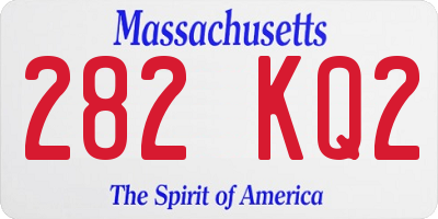 MA license plate 282KQ2