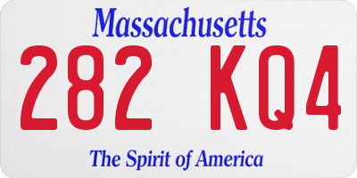 MA license plate 282KQ4