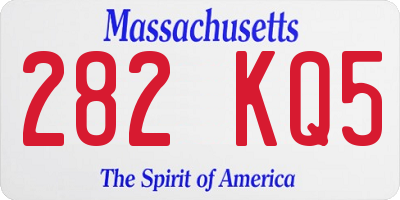 MA license plate 282KQ5