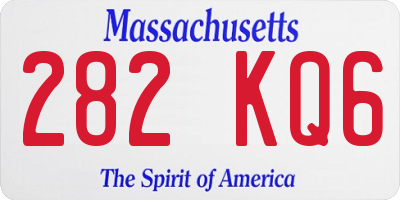 MA license plate 282KQ6
