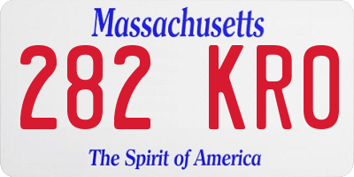 MA license plate 282KR0