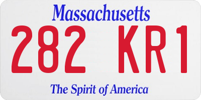 MA license plate 282KR1