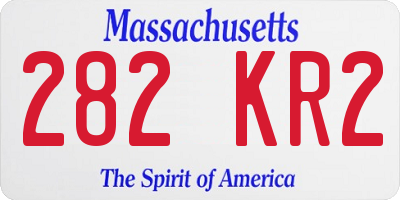 MA license plate 282KR2