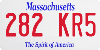 MA license plate 282KR5