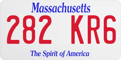 MA license plate 282KR6