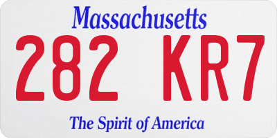MA license plate 282KR7