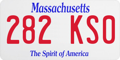 MA license plate 282KS0