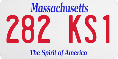 MA license plate 282KS1